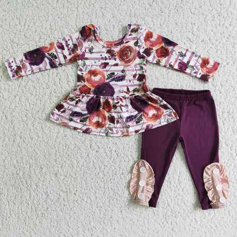 6 B6-3 baby girl clothes purple floral outfits winter clothes for girls--promotion 2025.1.18 $2.99