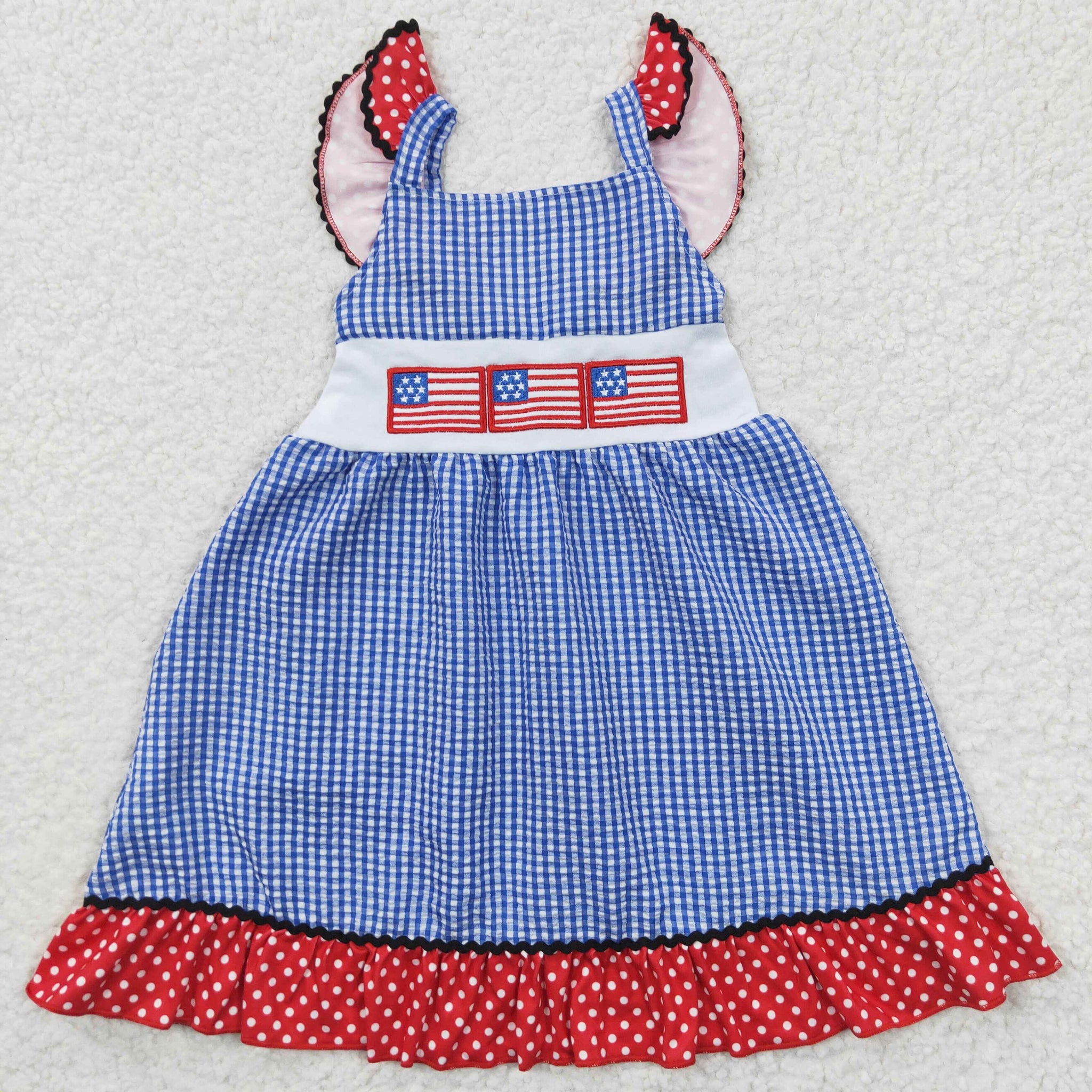 GSD0191 toddler girl clothes july 4th embroidery patriotic summer dress-promotion 6.1 $5.5