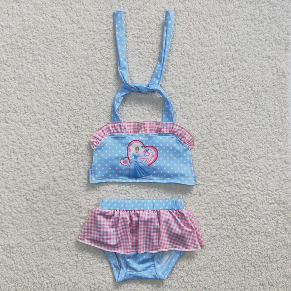 S0059 toddler girl clothes princess cartoon summer swimsuit