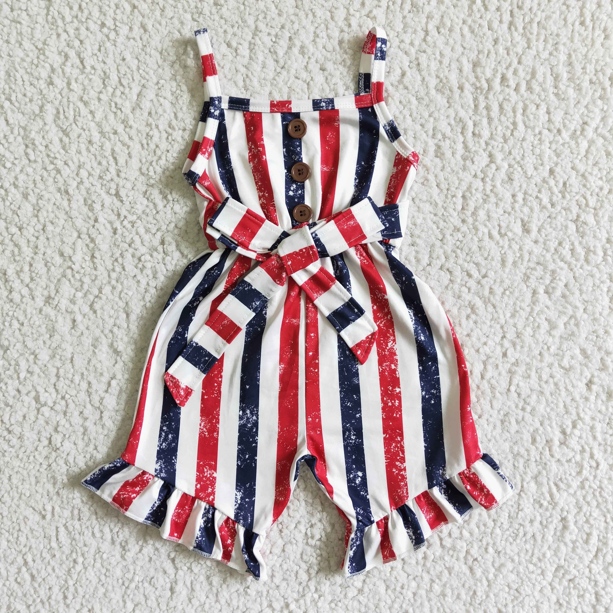 SR0032 kids clothing july 4th stripe jumpsuit-promotion 2024.5.18 $5.5