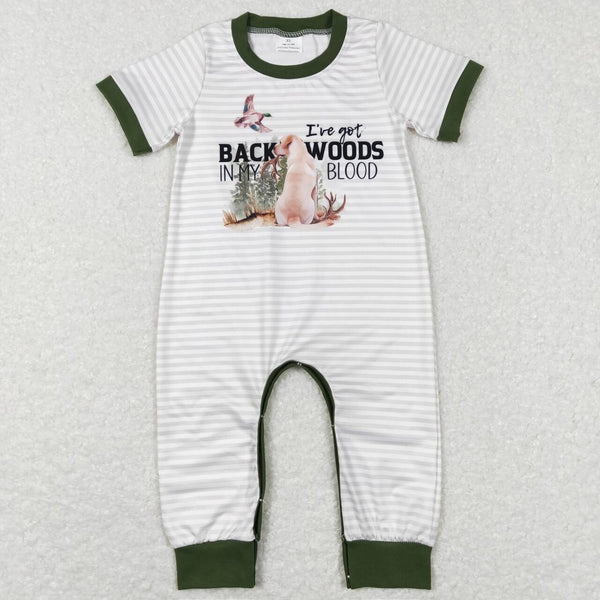 SR0633 baby boy clothes mallard duck hunting boy summer romper