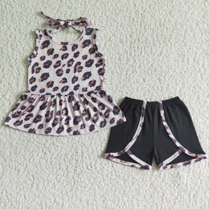 GSSO0052 kids clothing  leopard summer sleeveless  set-promotion 2024.5.11 $5.5