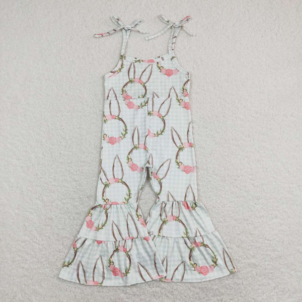 SR0875 baby girl clothes bunny flower girl easter summer jumpsuit