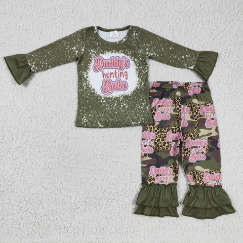 GLP0327 baby girl clothes green daddy's hunting winter outfits-promotion 2025.1.4 $5.5