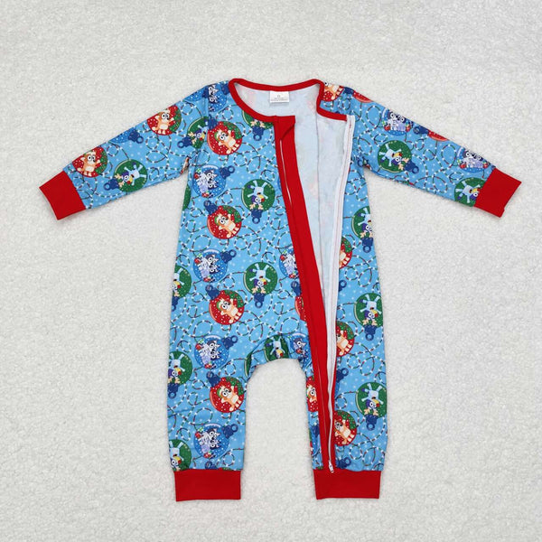 LR1315 RTS baby boy clothes cartoon dog boy christmas winter romper