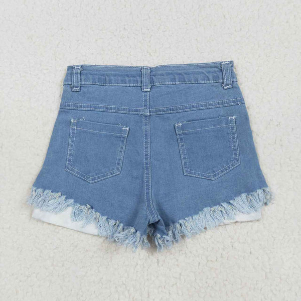 NC0003 kids clothes july 4th star denim shorts