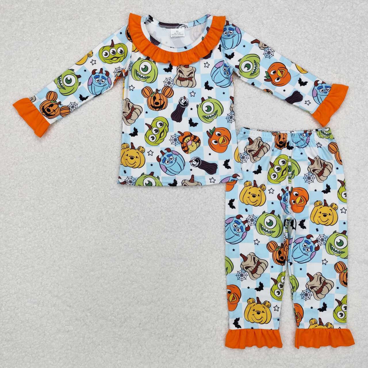 GLP1738 RTS  toddler girl clothes cartoon girl halloween pajamas winter set