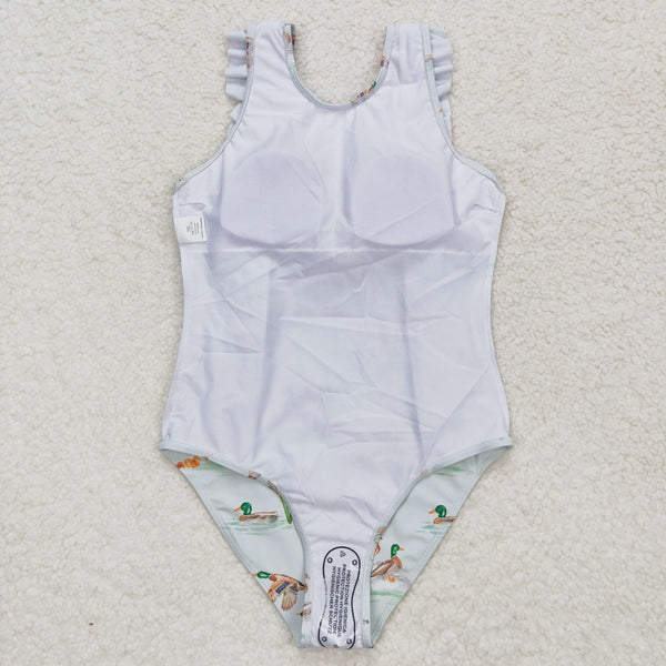 S0265 RTS baby girl clothes mallard girl summer swimsuit (3-6M-7-8T)