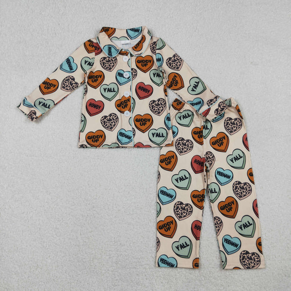 RTS kids matching clothing love print clothing baby valentine pajamas clothing-2025.10.22