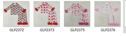 RTS baby clothes santa print baby girl christmas pajamas set-2025.7.19