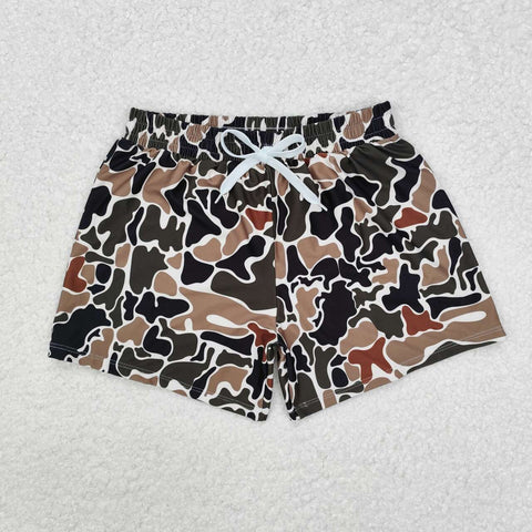 S0479 3-6M to 6-7T baby boy clothes summer brown camo swim suit short