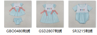 RTS kids matching clothing  embroidery cross print clothing baby easter clothing-2025.11.11