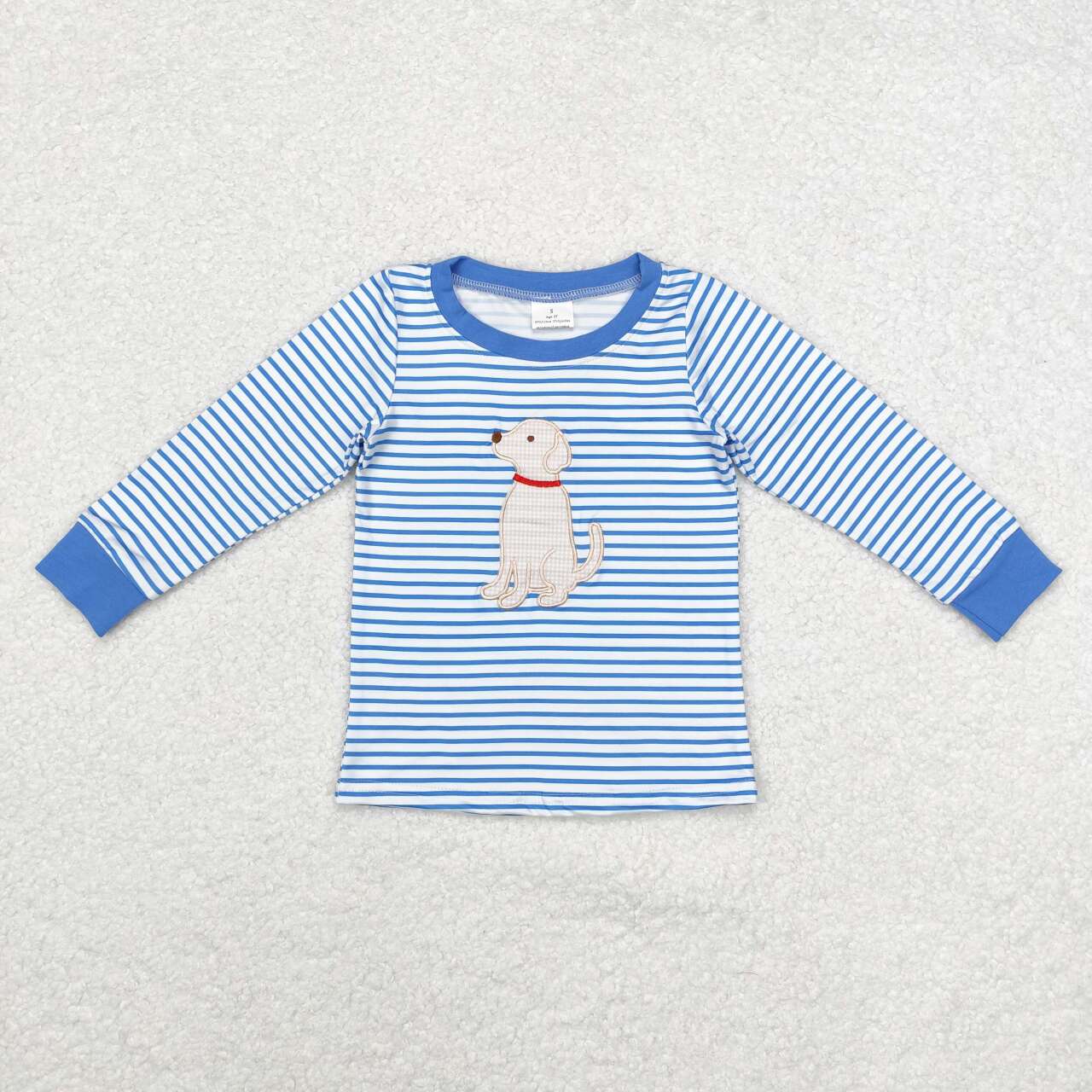 BT0808 RTS toddler boy clothes dog pubby embroidery boy winter top t-shirt