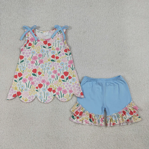 RTS Matching  toddler clothes flower print set girls summer clothing-2026.4.8
