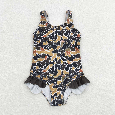 S0239 RTS baby girl clothes camo girl summer swimsuit swim wear beach bathing suit 1