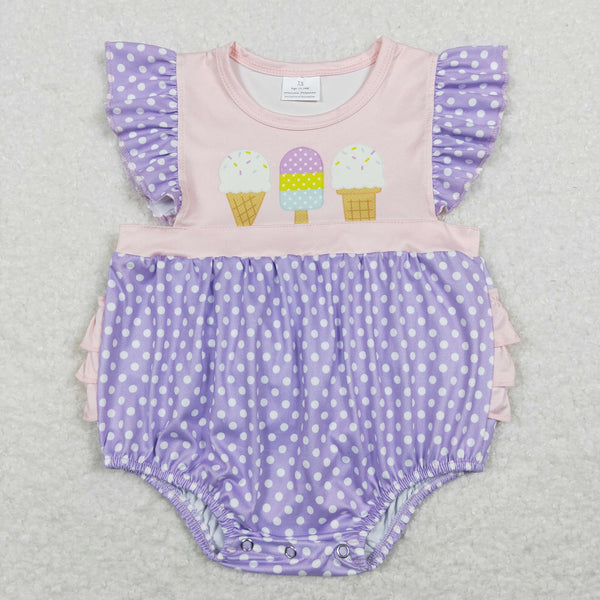 SR0377 toddler girl clothes ice-cream embroidery baby girl summer bubble baby summer clothes