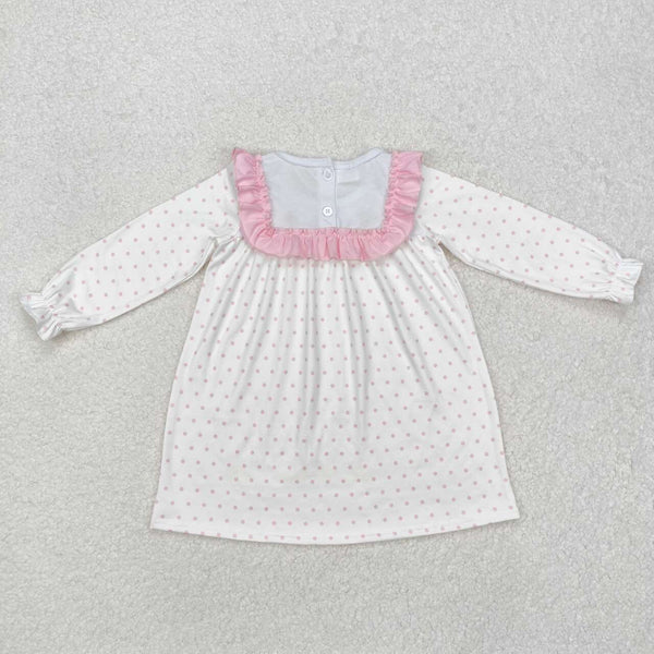 GLD0981 RTS kids clothing girl winter dress cross embroidery girl dress