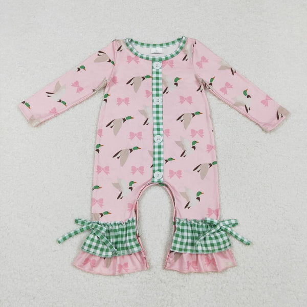 LR1689 RTS baby girl clothes mallard  girl winter romper