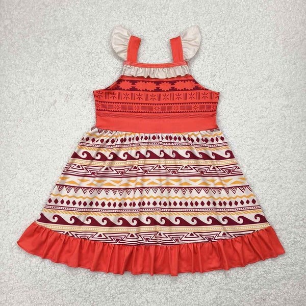 GSD2394 RTS girl clothes orange girl summer dress