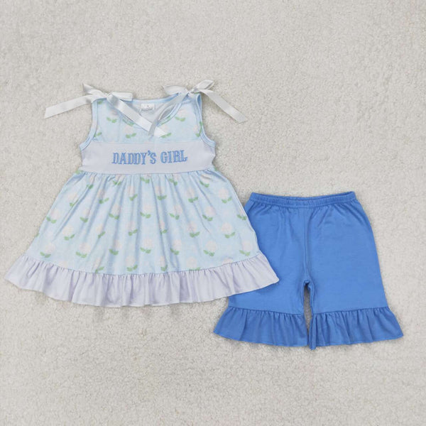 GSSO2152 RTS toddler girl clothes daddy’s girl summer embroidery set-EMBROIDERY
