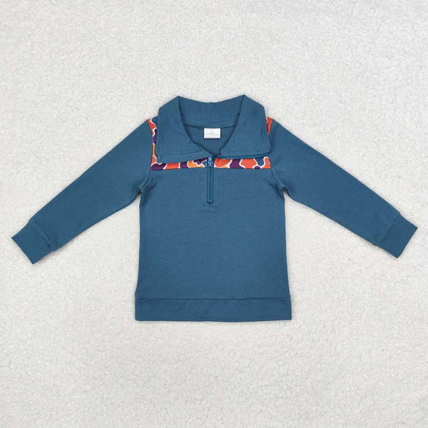 BT0798 RTS toddler boy clothes camouflage navy boy winter top t-shirt