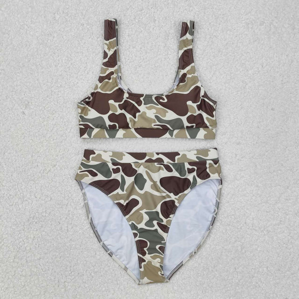 S0476 RTS women clothes adult leopard swim suit 2pcs outfit