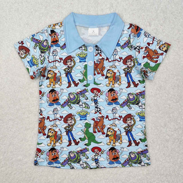 BT1158 RTS  toddler boy clothes cartoon toy boy summer top shirt