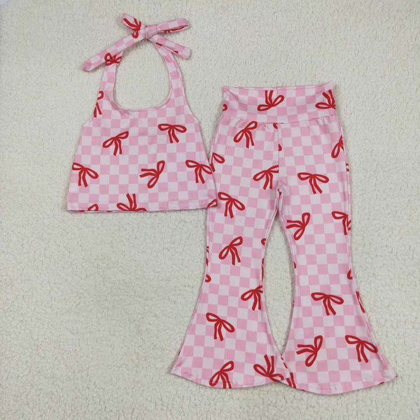 GSPO2030 RTS girl clothes bows girl bell bottom pant set bell bottom outfit
