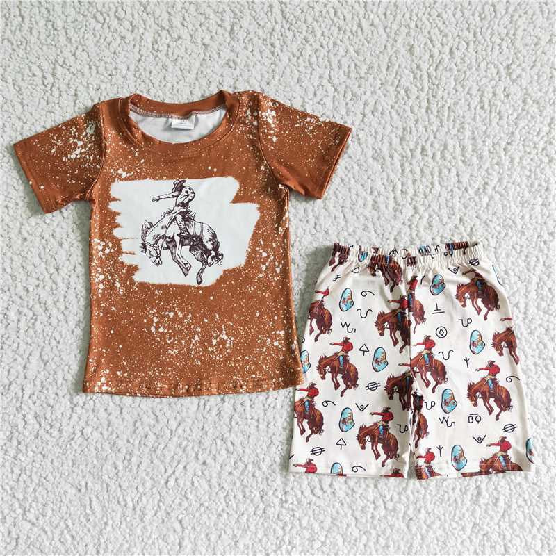 BSSO0076 boy summer pocket western set