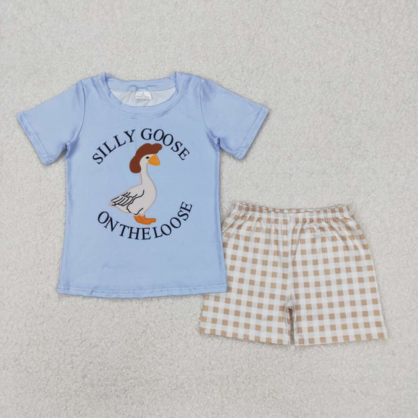 BSSO1305 RTS baby boy clothes silly goose toddler boy summer outfit