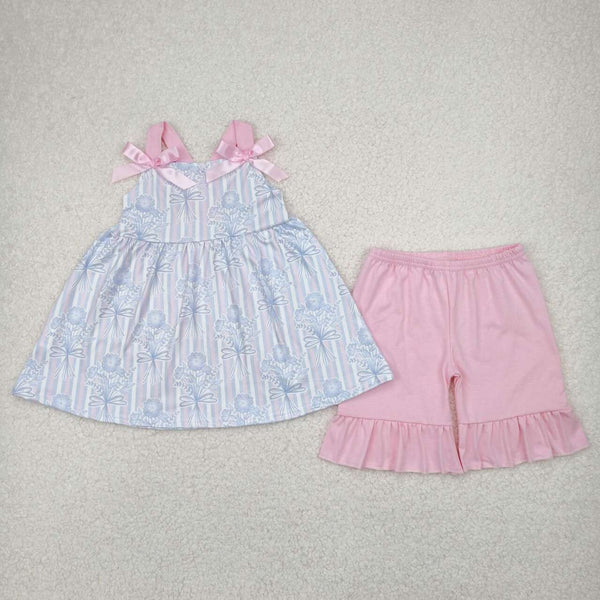 GSSO2429 RTS girl clothes floral toddler girl  summer outfit