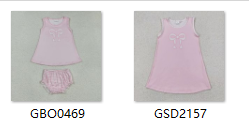RTS kids matching clothing pink bows print clothing summer clothing-2025.8.25