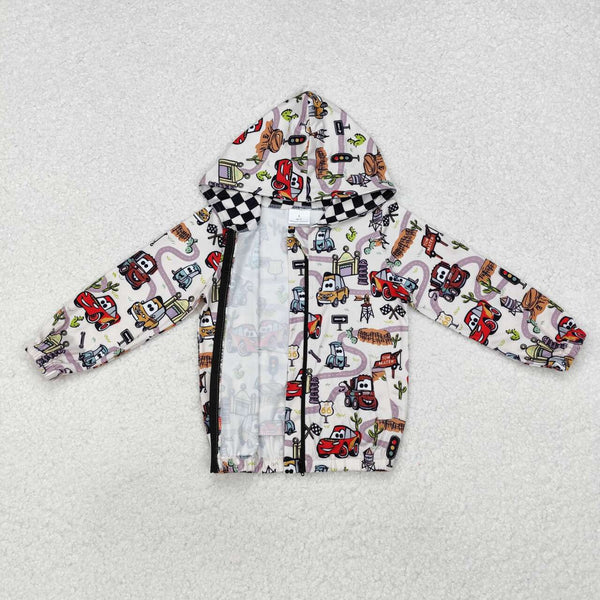 BT0889 RTS toddler boy clothes cartoon car boy winter top coat  hoodies jacket