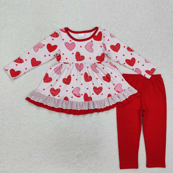 GLP2255 RTS girl clothing heart valentines day clothing set
