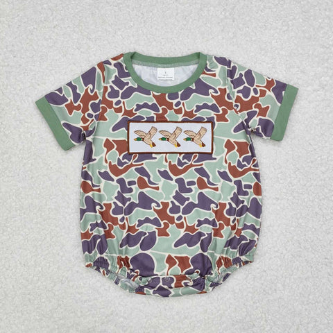 SR2011 RTS baby boy clothes mallard duck boy summer romper-embroidery