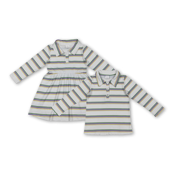 RTS kids matching clothing stripe print clothing baby mardi gras clothing-2025.10.29