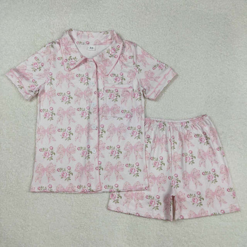 GSSO1779 RTS adult pajamas bows adult women summer pajamas set