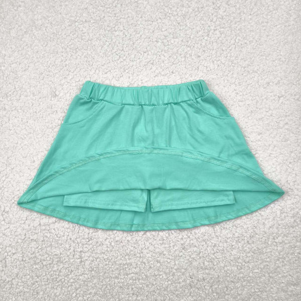 GLK0069 RTS girls clothes pure cotton green girl summer shorts skirt