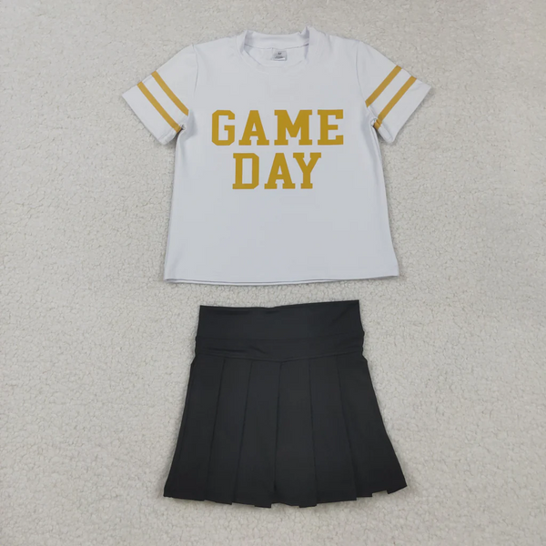 RTS girl clothes girl summer set  vinyl game day girl summer short skirt set-2025.9.4