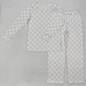 GLP2291 adult women pajamas set plaid winter outfit pajamas set