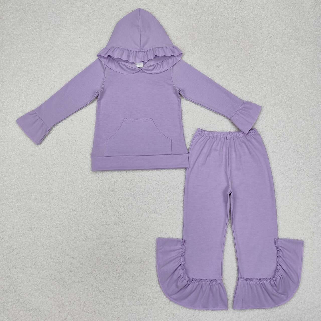 GLP2060 RTS baby clothes purple hoodies set toddler winter outfit