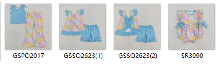 RTS kids matching clothing blue flower print clothing girl fall clothing-2025.7.2