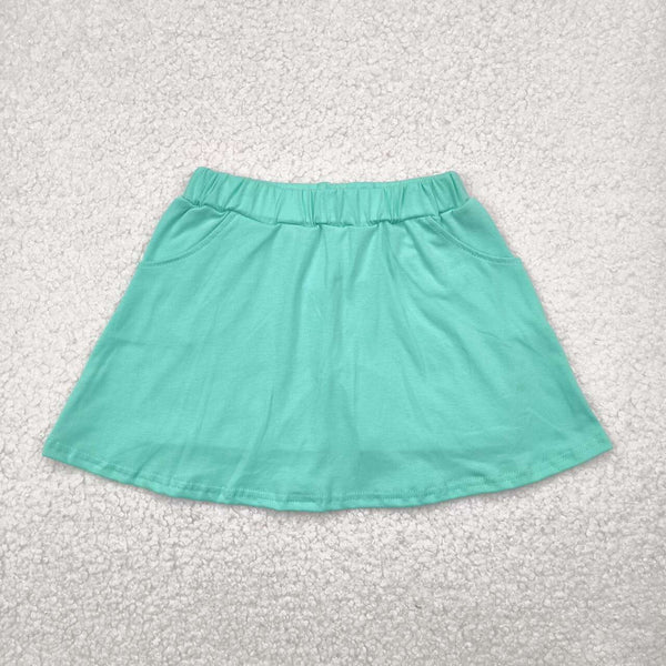 GLK0069 RTS girls clothes pure cotton green girl summer shorts skirt