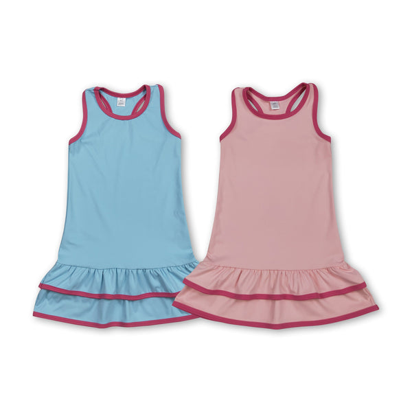 RTS baby clothes baby girl summer set solid color print baby summer yoga dress-2025.7.19