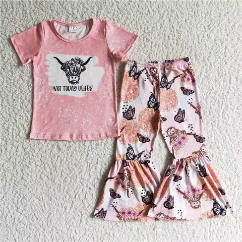 GSPO0082 heifer girl pink bell bottom outfits toddler girl clothes-promotion 2024.11.9 $5.5