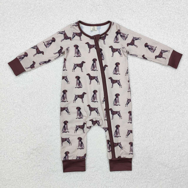 LR1759 RTS baby boy clothes hunting dog boy winter romper-bamboo