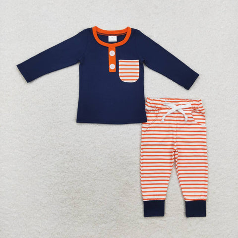 BLP0627 RTS toddler boy clothes navy stripes boy winter outfit