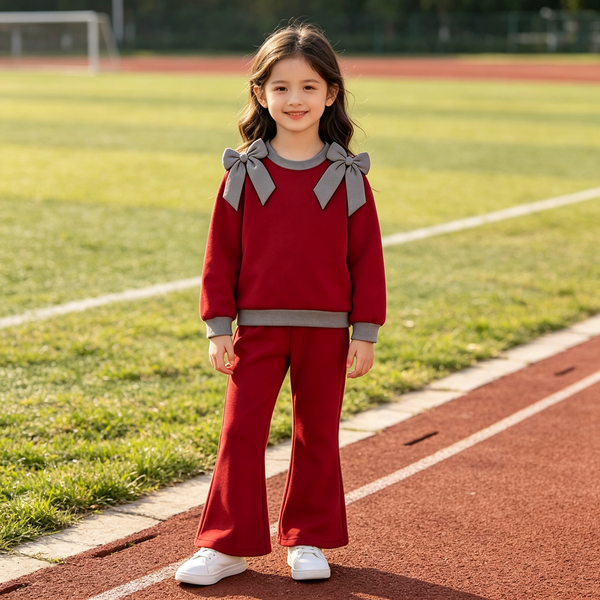 Custom order MOQ:5pcs each design kids girl clothes cotton state girl winter pants set B3