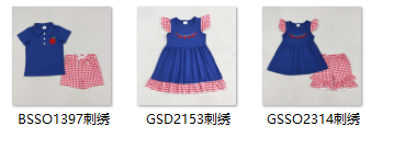 RTS baby clothes baby summer set  embroidery apple baby summer shorts set