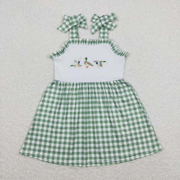 GSD0839 baby girl clothes mallard duck embroidery girl summer dress